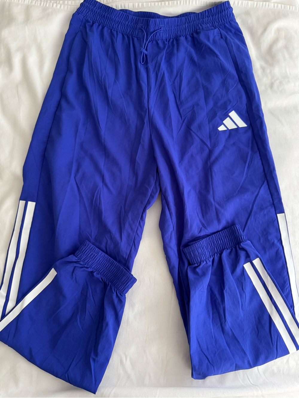 adidas Royal Blue Kids Track Pants with White Stripes